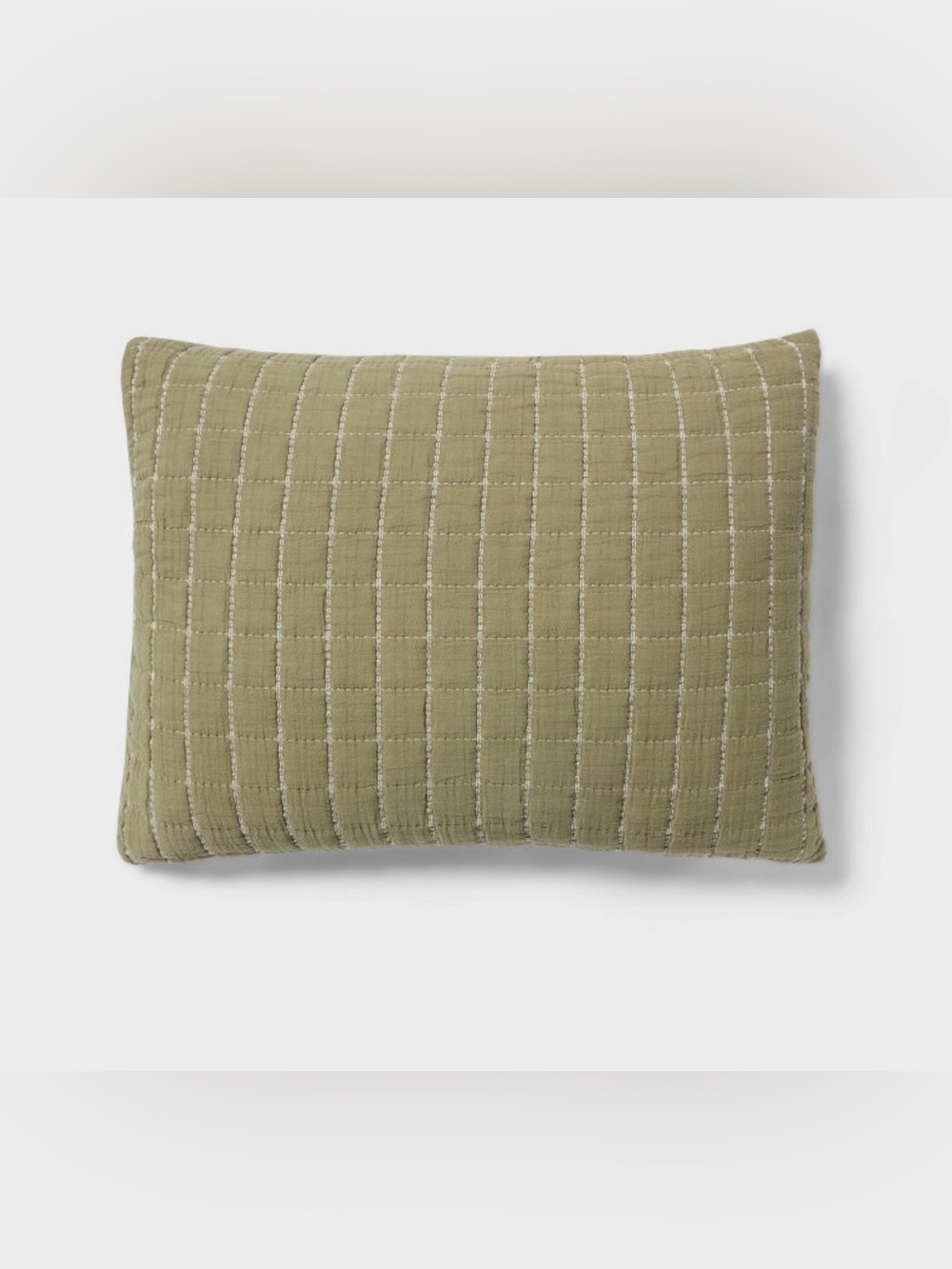 King Yarn Dye Crinkle Grid Quilt Sham
Moss Green - Threshold
